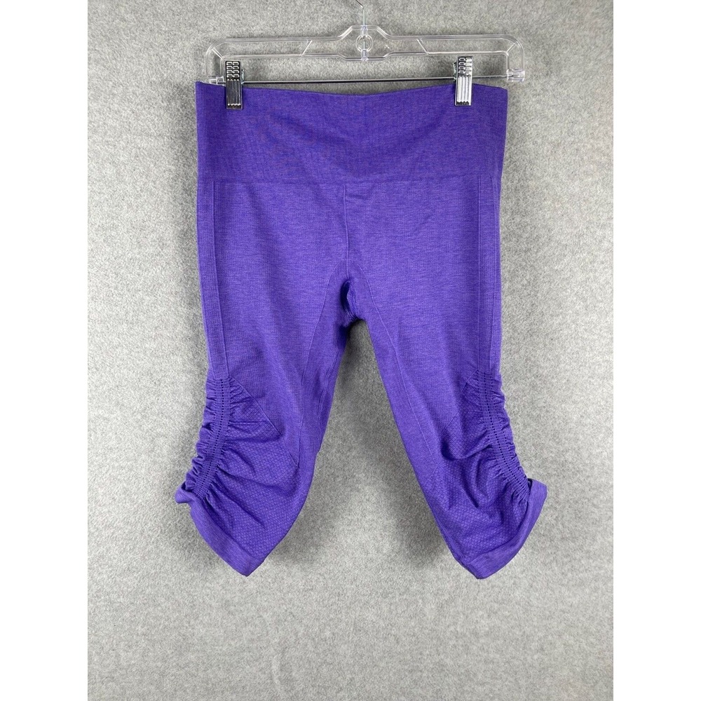 Lululemon In The Flow Seamless Crop II Leggings Womens Size 8 Purple Gym Yoga